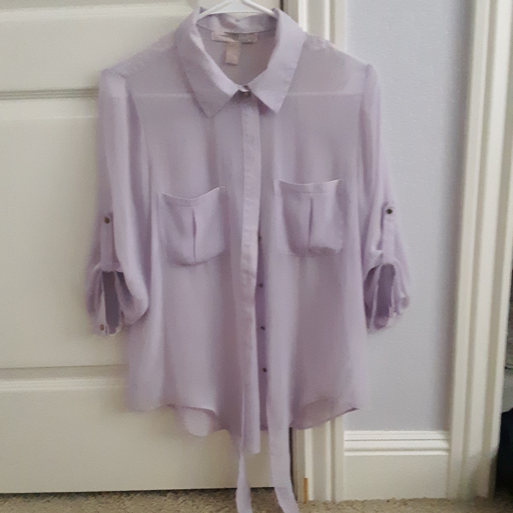 Dusty Purple Love21 Button Down Shirt